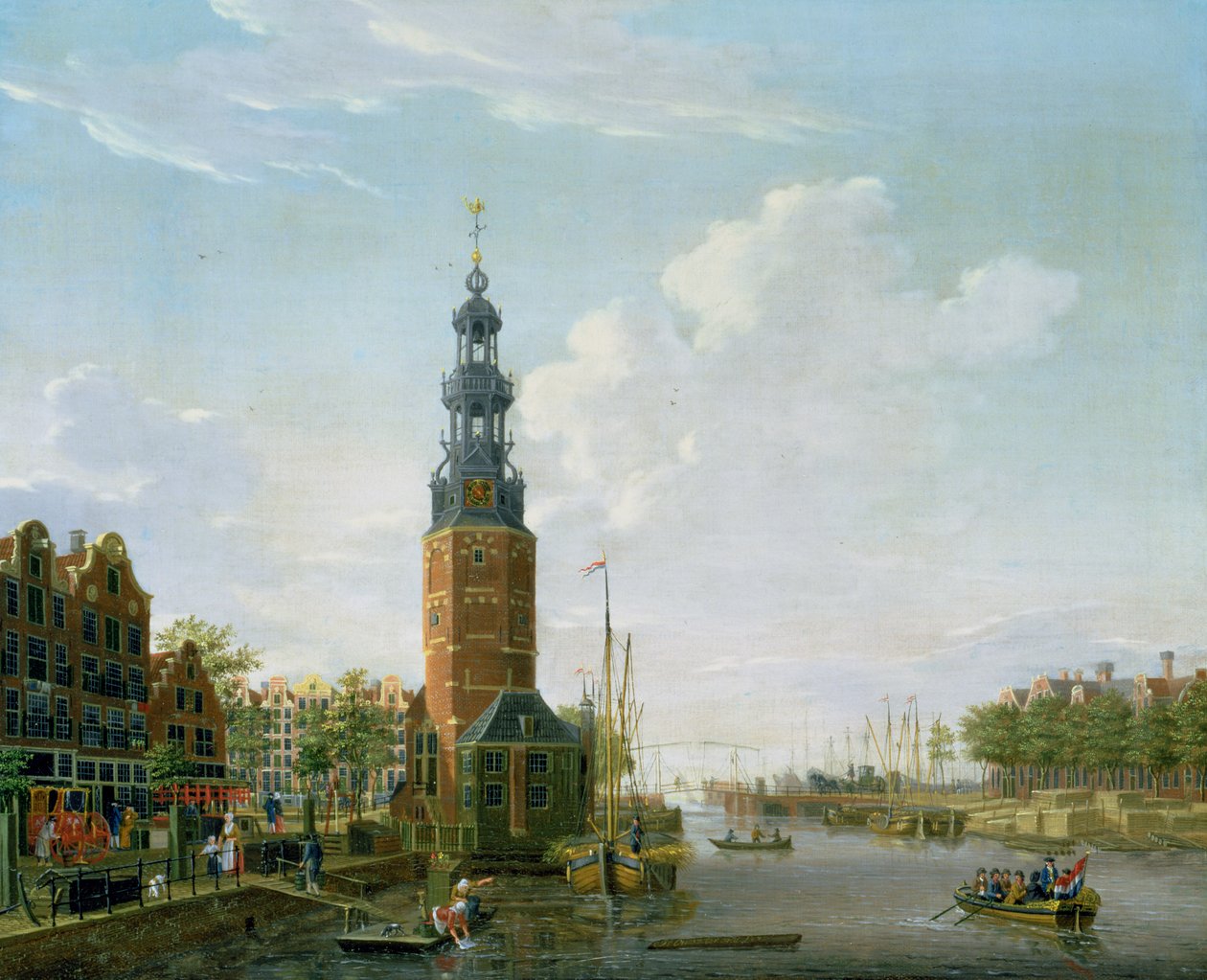 Vista de Ámsterdam con la Torre Montelbaan en el Oude Schans, 1777 de Isaac Ouwater
