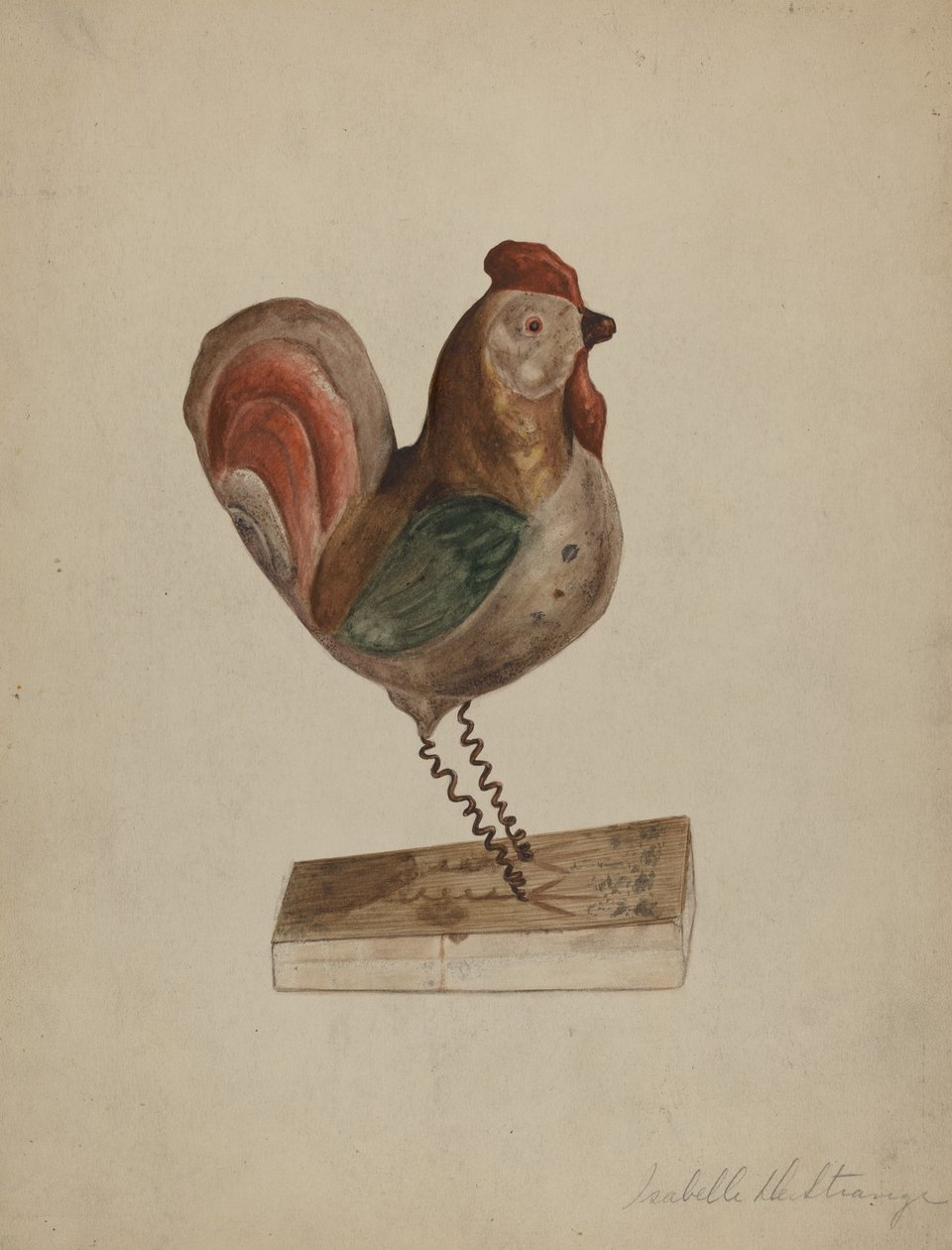 Juguete de gallo alemán de Pa. con fuelle de Isabelle De Strange