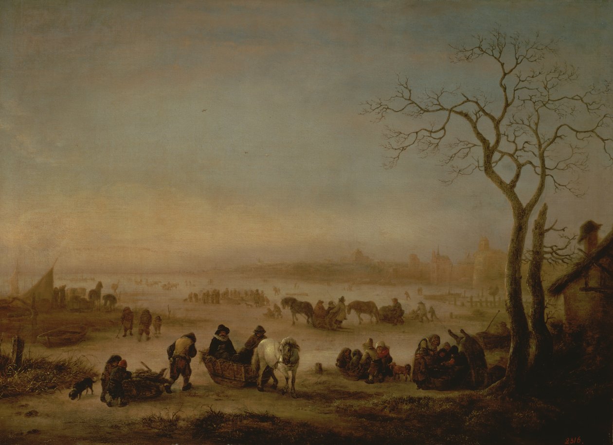 El Lago Congelado, 1648 de Isack van Ostade