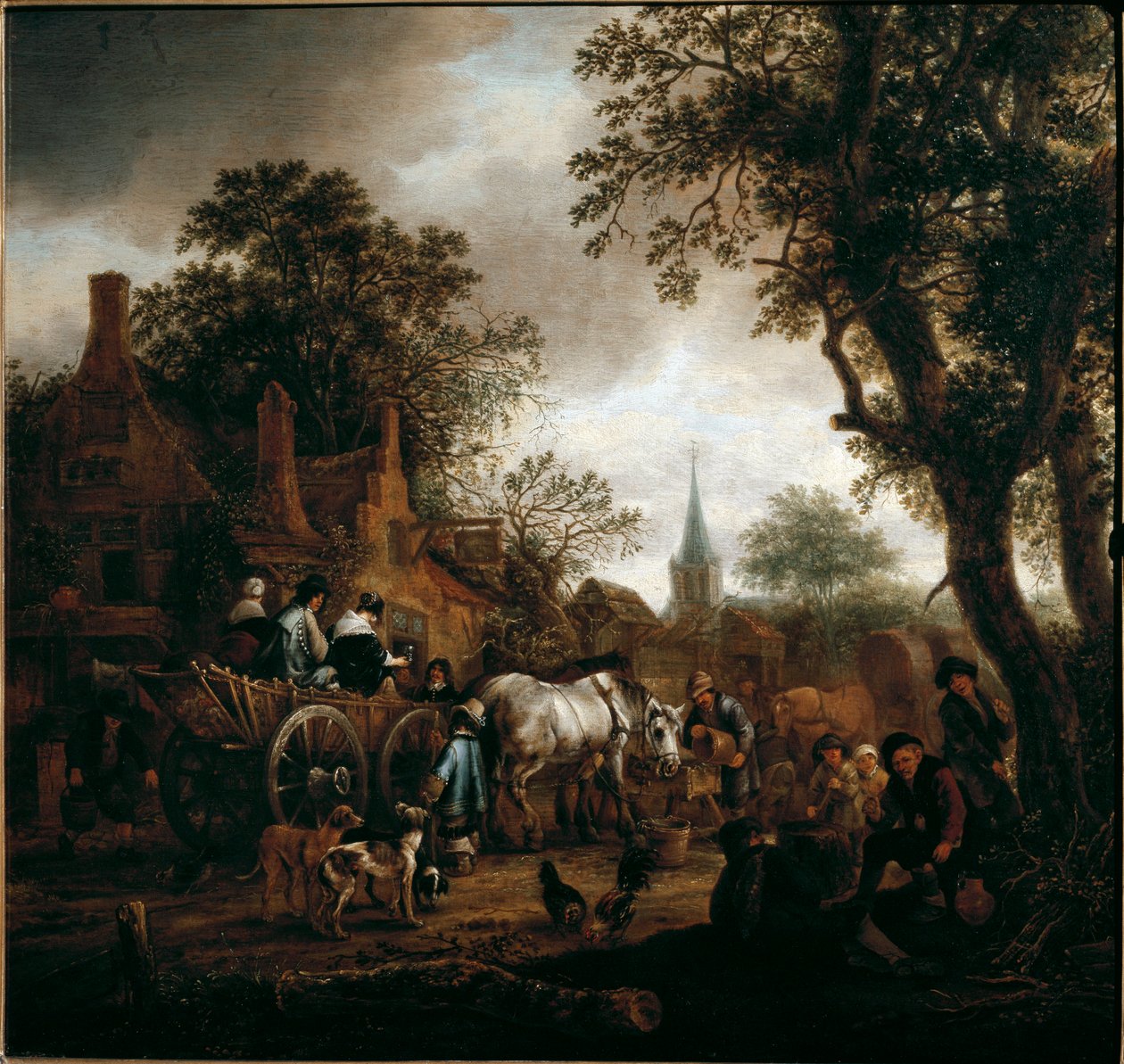 El descanso en el hostal de Isack van Ostade