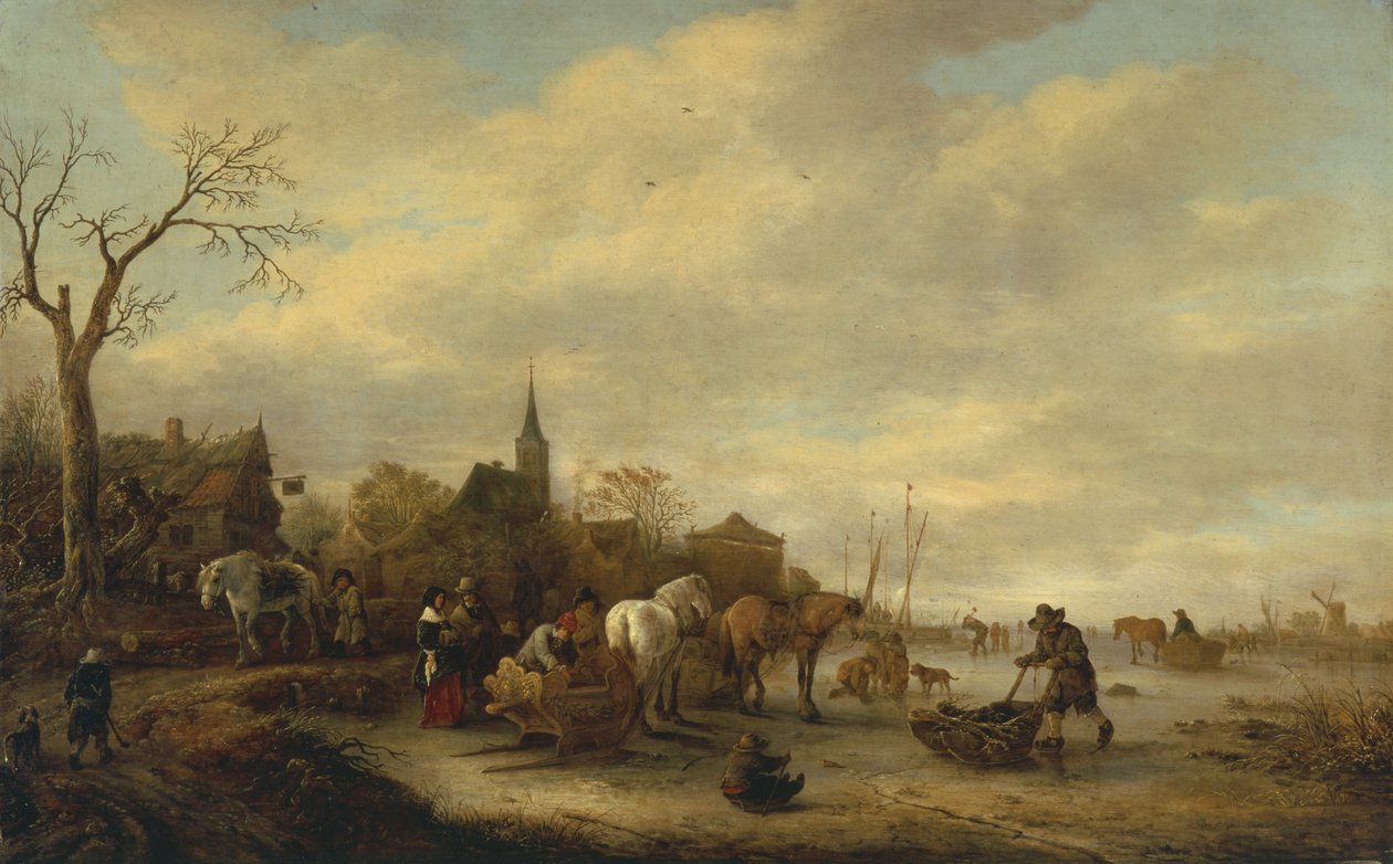 Escena de invierno de Isack van Ostade