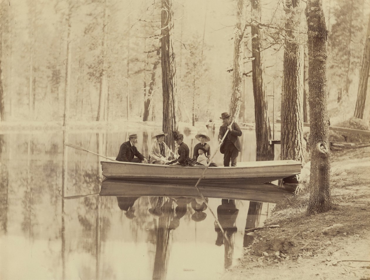 Escena en Stella Lake, estación de Wawona, 1880 (foto) de Isaiah Taber