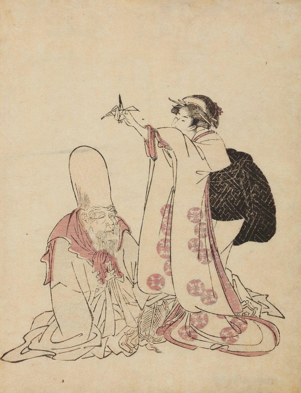 Paisaje marino - recolección de mariscos con la marea baja de Ishikawa Toyonobu