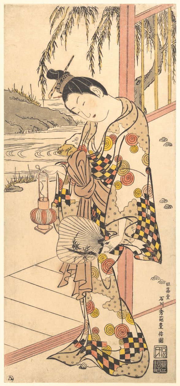 Jovencita con ropa de verano de Ishikawa Toyonobu
