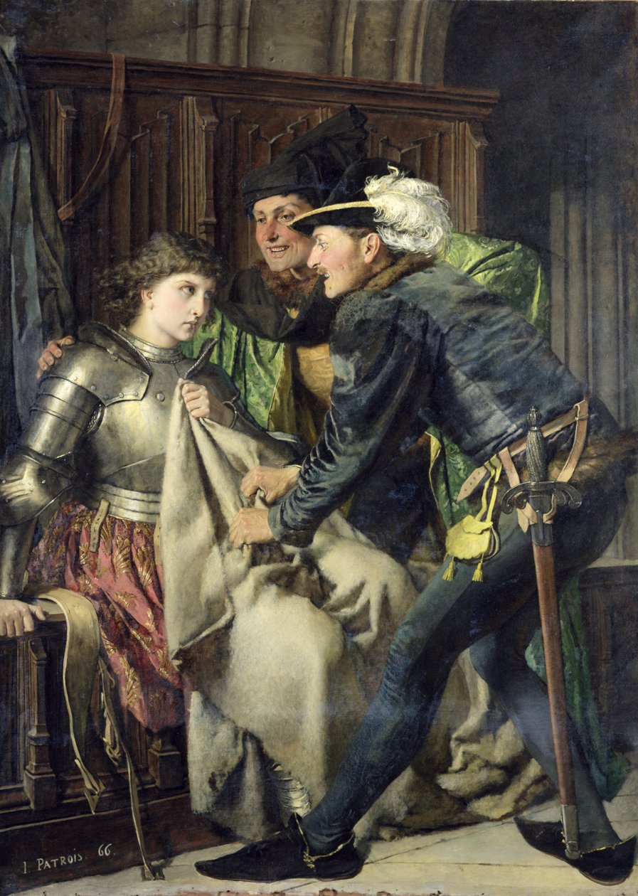 Juana de Arco (1412-31) insultada en prisión, 1866 de Isidore Patrois