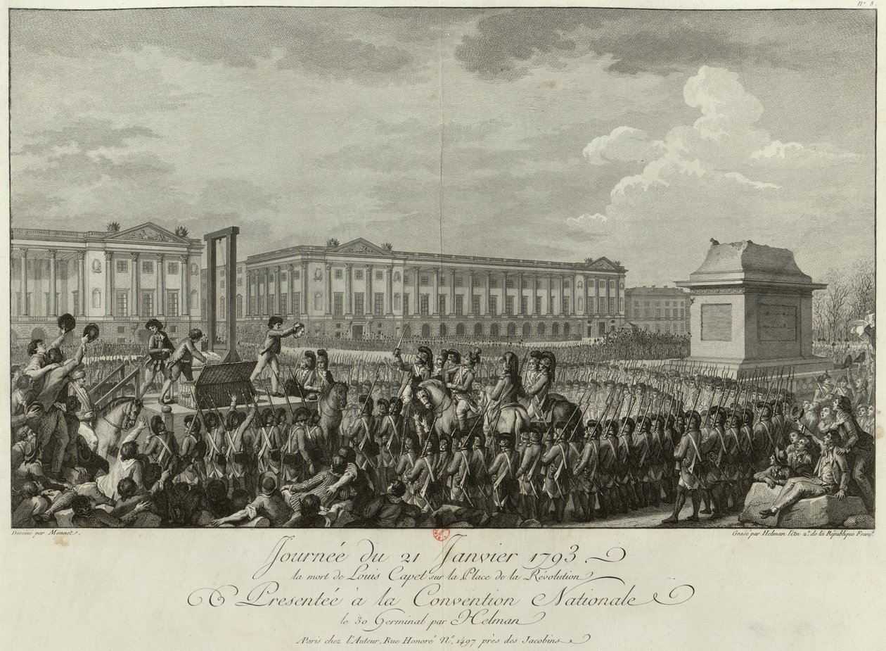 La Ejecución de Luis XVI en la Plaza de la Revolución el 21 de enero de 1793, 1794 de Isidore Stanislas Helman