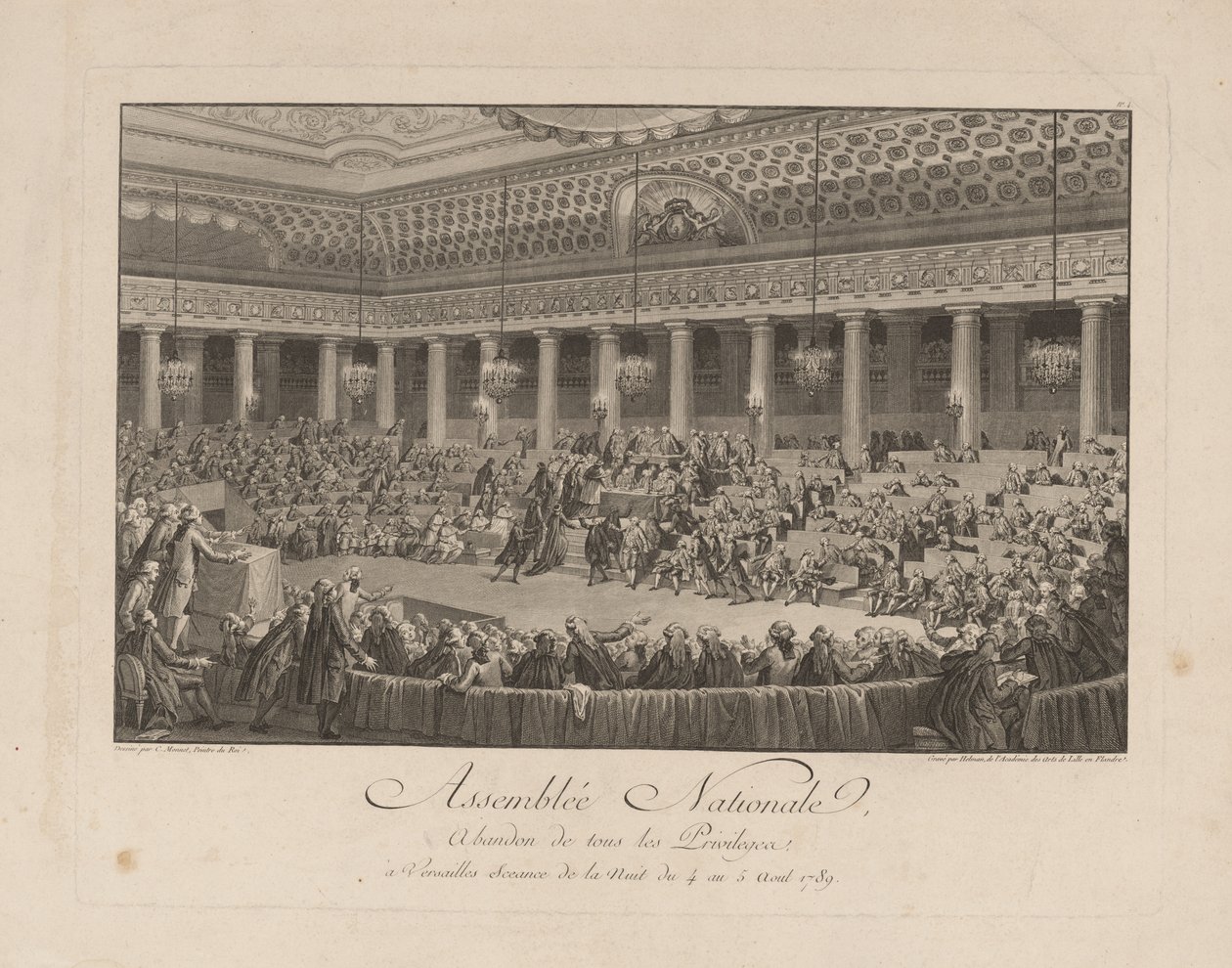 La noche del 4 de agosto de 1789 en la Asamblea Nacional, 1790 de Isidore Stanislas Helman