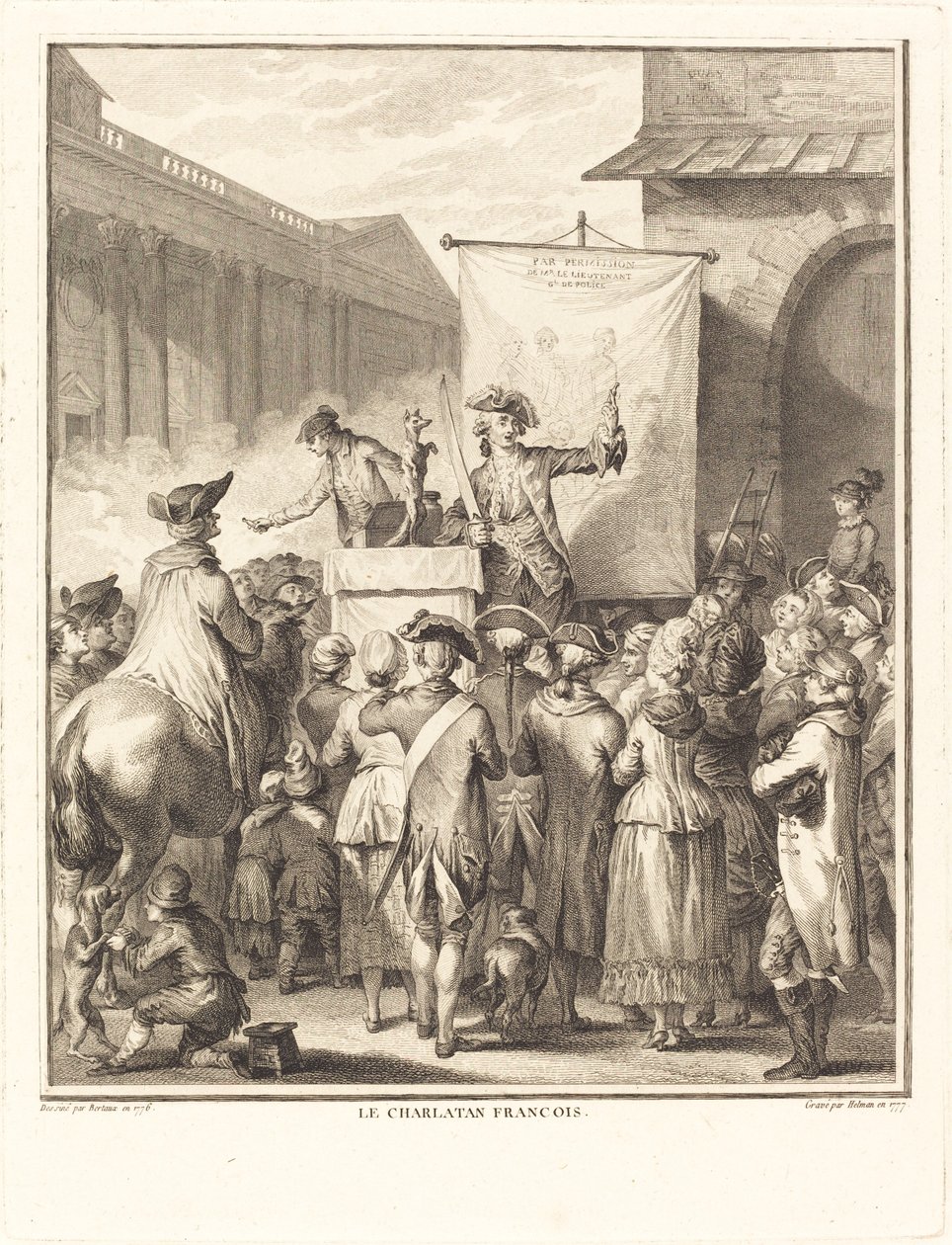 El charlatán francés de Isidore Stanislas Helman after Jean Duplessi Bertaux
