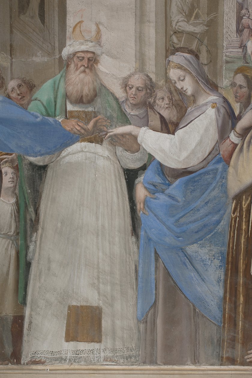 (detalle) del Matrimonio de la Virgen María de Isidoro Bianchi