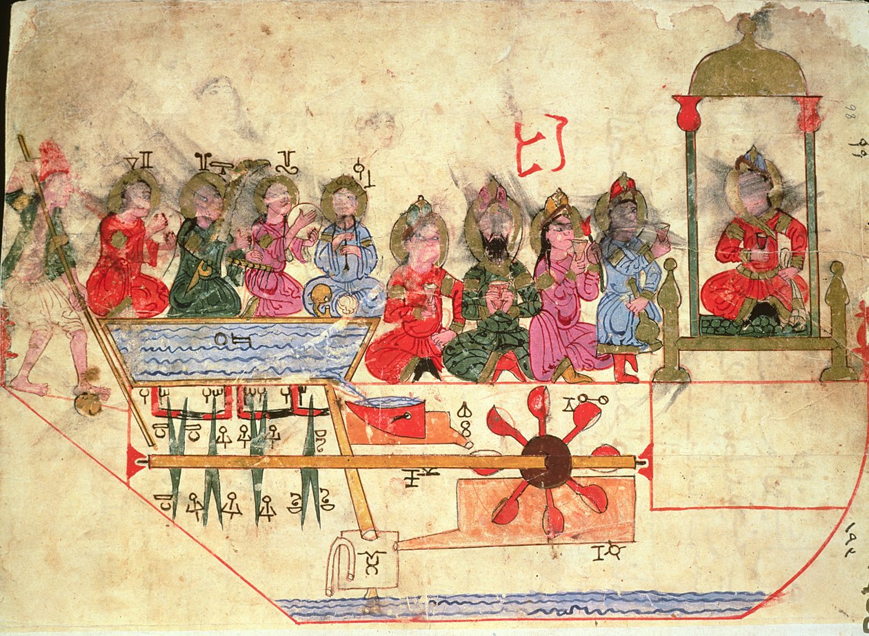 Barco con autómatas, ilustración de 