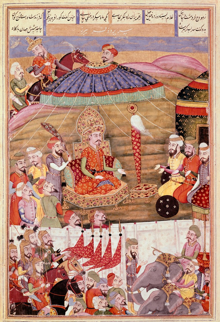Arte islámico: “Sohrab mira nuevamente la tienda de Roustam”. Miniatura persa de un manuscrito del poema épico “Shahnameh” (Libro de los Reyes) de Ferdowsi (ca. 940-1020) de Islamic School