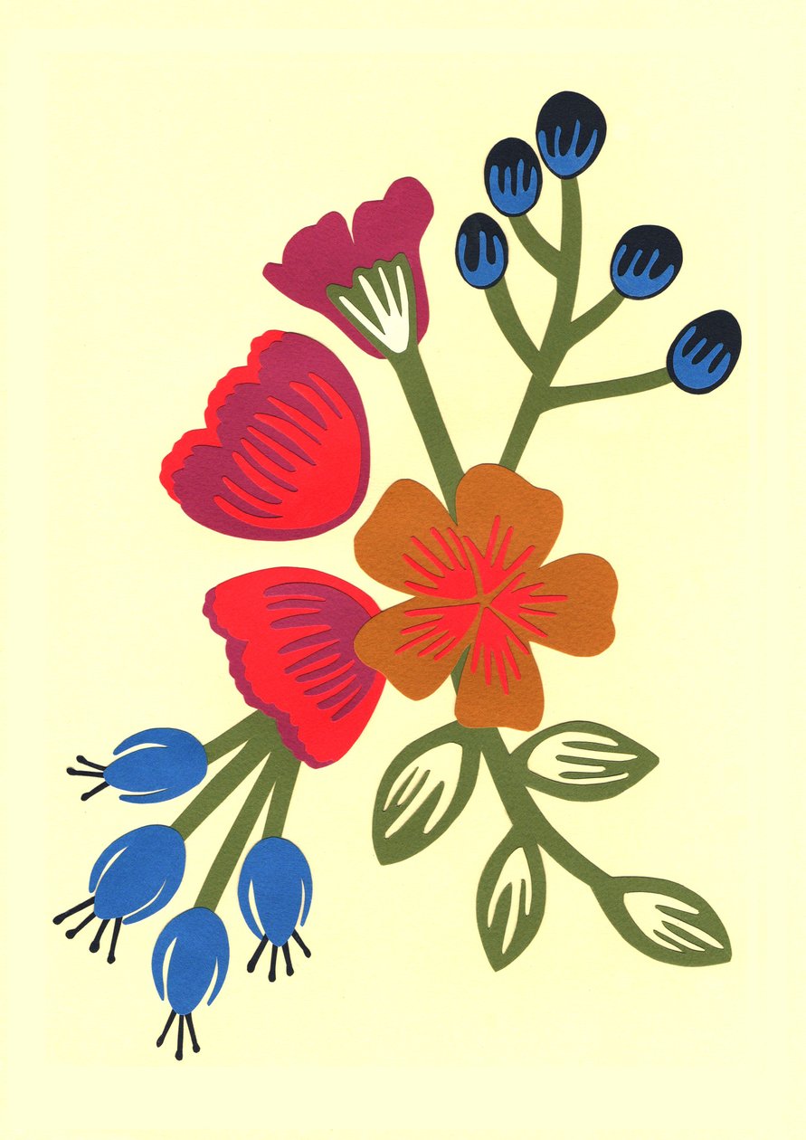 Flora, 2015 (papel cortado) de Isobel Barber