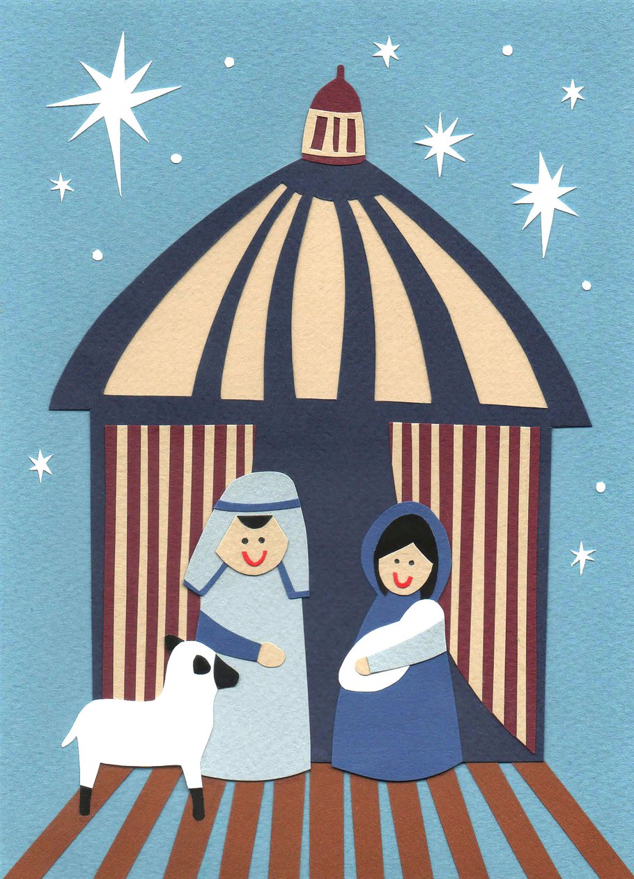 Natividad, 2014 (papel cortado) de Isobel Barber