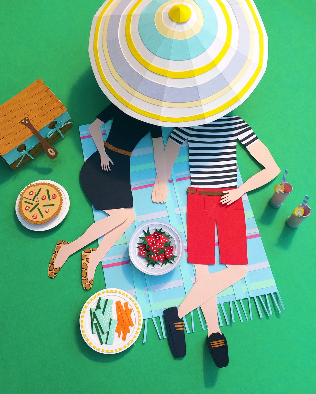 Picnic en el parque, 2016 (papel) de Isobel Barber