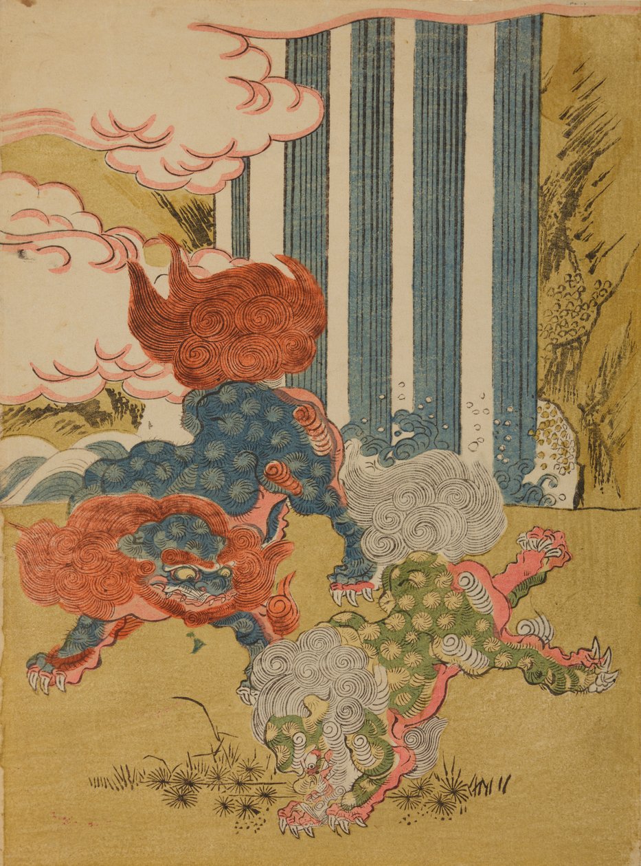 Leones chinos / Karashishi de Isoda Koryusai