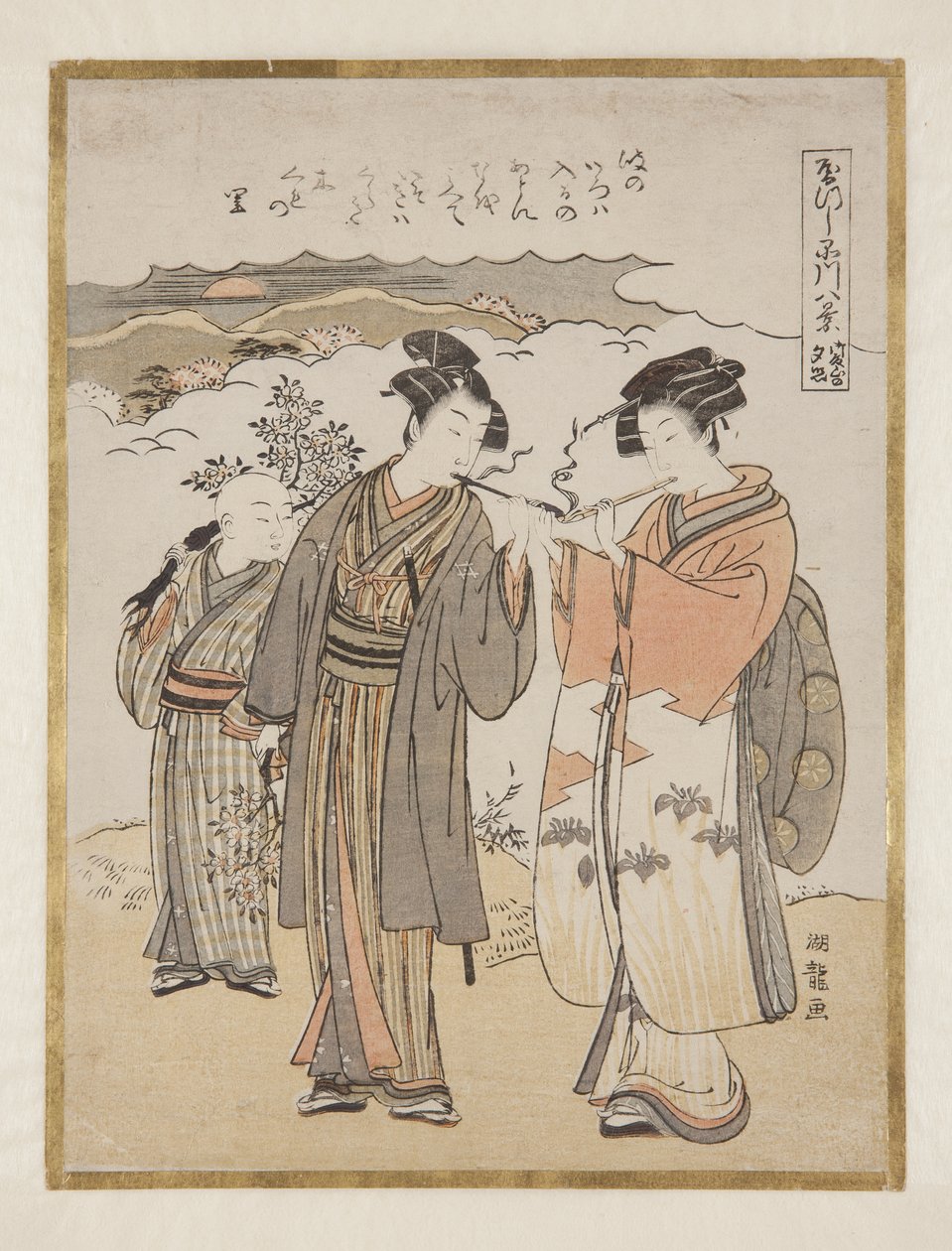 Atardecer en Kawari de Isoda Koryusai