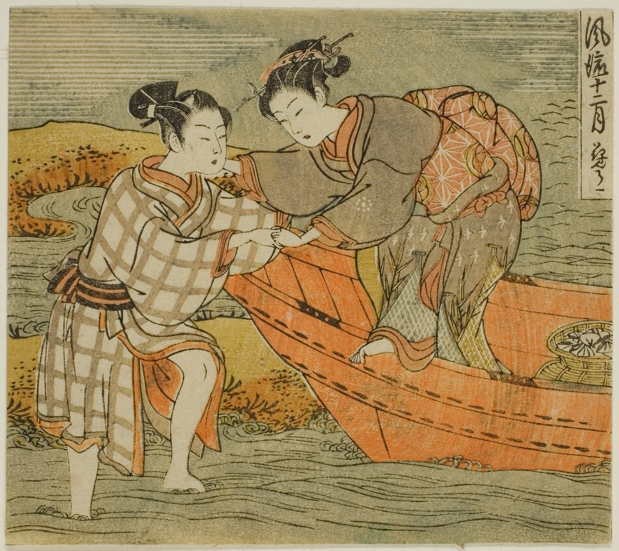 El tercer mes (Hanamizuki), de la serie "Doce meses de moda (Furyu juni tsuki)" de Isoda Koryusai