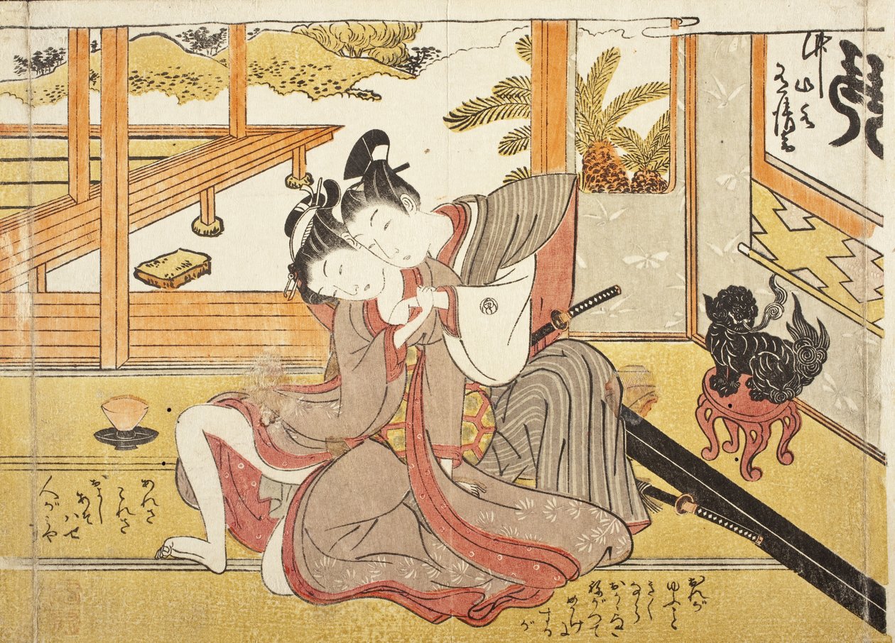 Imagen sin título de un álbum erótico de Isoda Koryusai