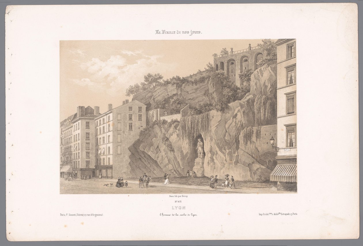 Vista de la estatua de Johannes Kleberger en Lyon Lyon. L