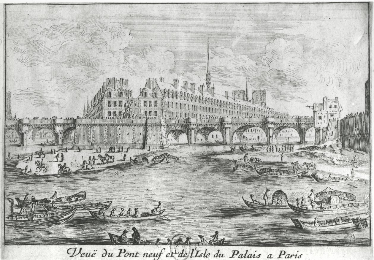 Vista del Pont Neuf y la Isla del Palacio, París de Israël Silvestre the Younger