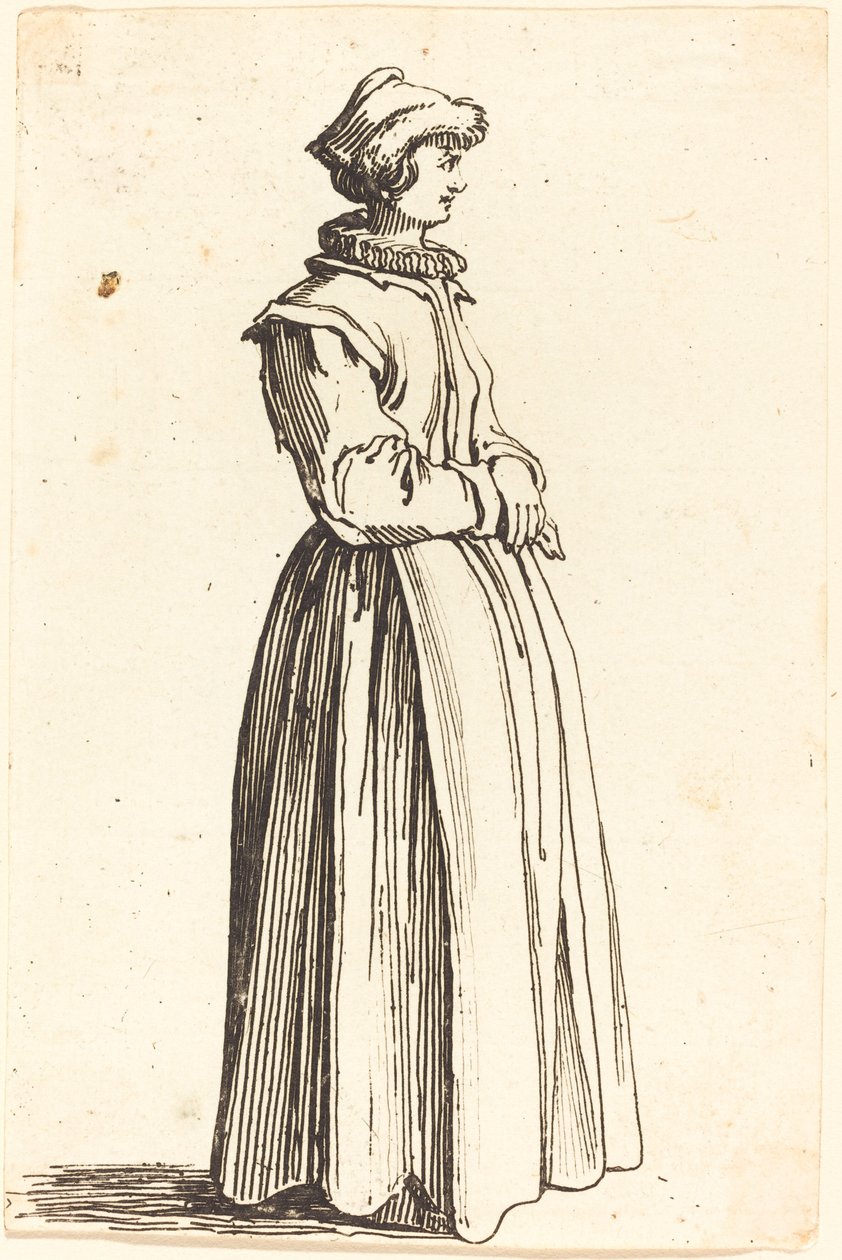 Joven Mujer, de Perfil, Mirando a la Derecha de Israel Henriet after Jacques Callot