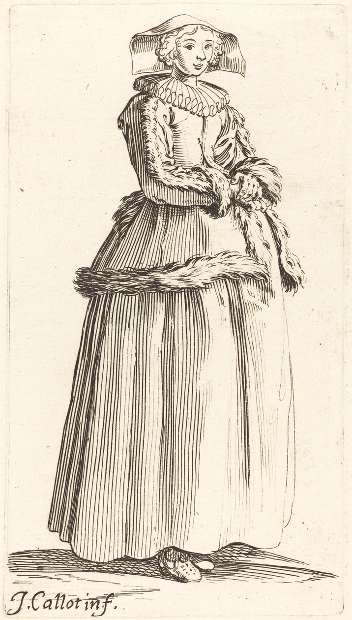 Joven con las manos cruzadas, mirando a la derecha de Israel Henriet after Jacques Callot
