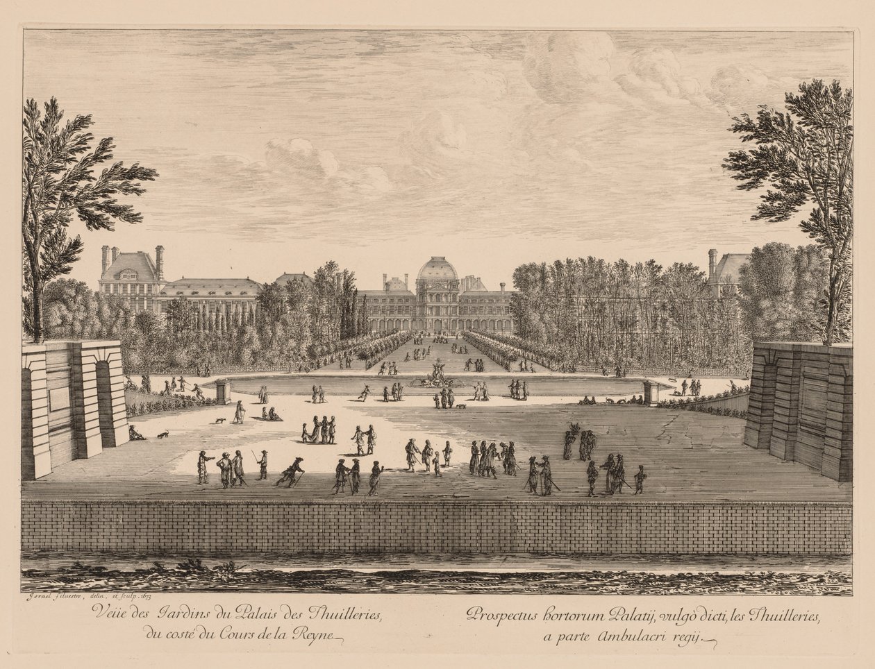 Vista del Palacio y de los jardines de las Tullerías, desde el patio de las Reinas de Israël Silvestre