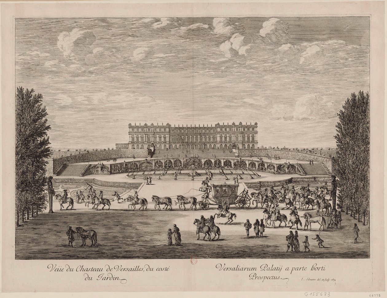 Vista del Palacio de Versalles desde el jardín de Israël Silvestre