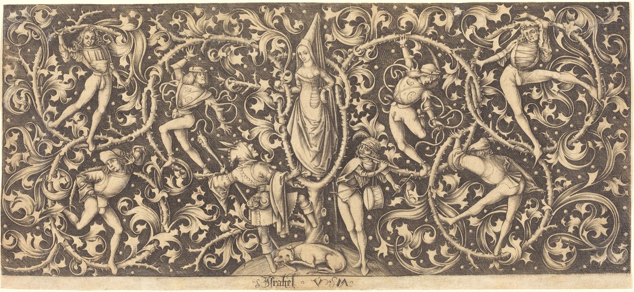 Ornamento con Bailarines Morris de Israhel van Meckenem