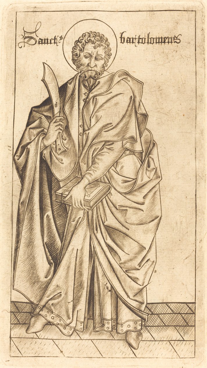 San Bartolomé, c. 1470-1480 de Israhel van Meckenem