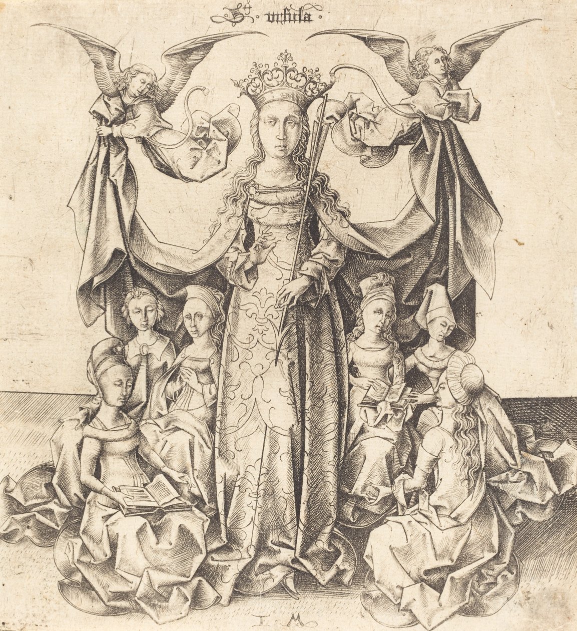 Santa Úrsula y sus doncellas, c. 1475-1480 de Israhel van Meckenem