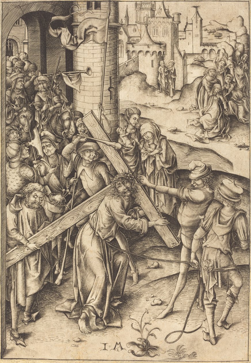 El porte de la cruz, c. 1480 de Israhel van Meckenem