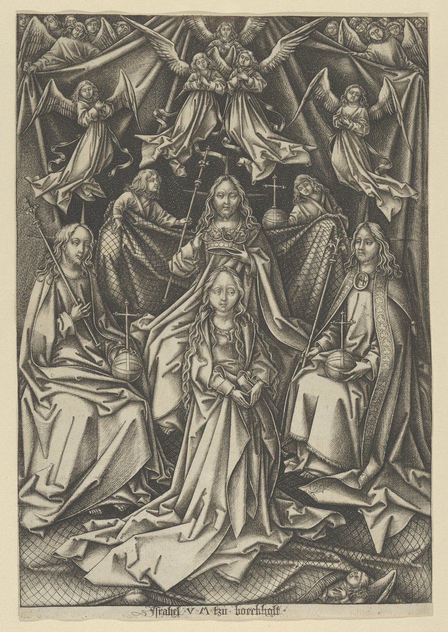 La Coronación de la Virgen, de La vida de la Virgen de Israhel van Meckenem