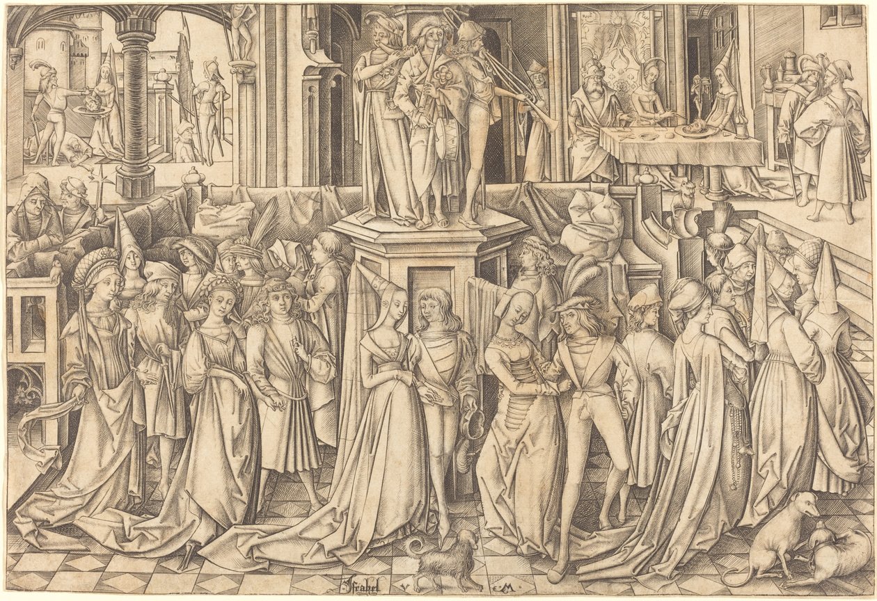 El baile en la corte de Herodes de Israhel van Meckenem