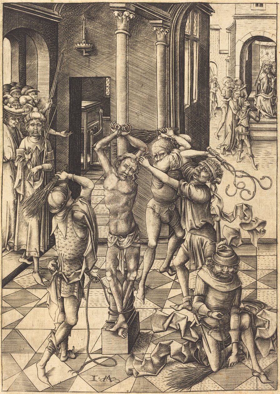 La flagelación, c. 1480 de Israhel van Meckenem