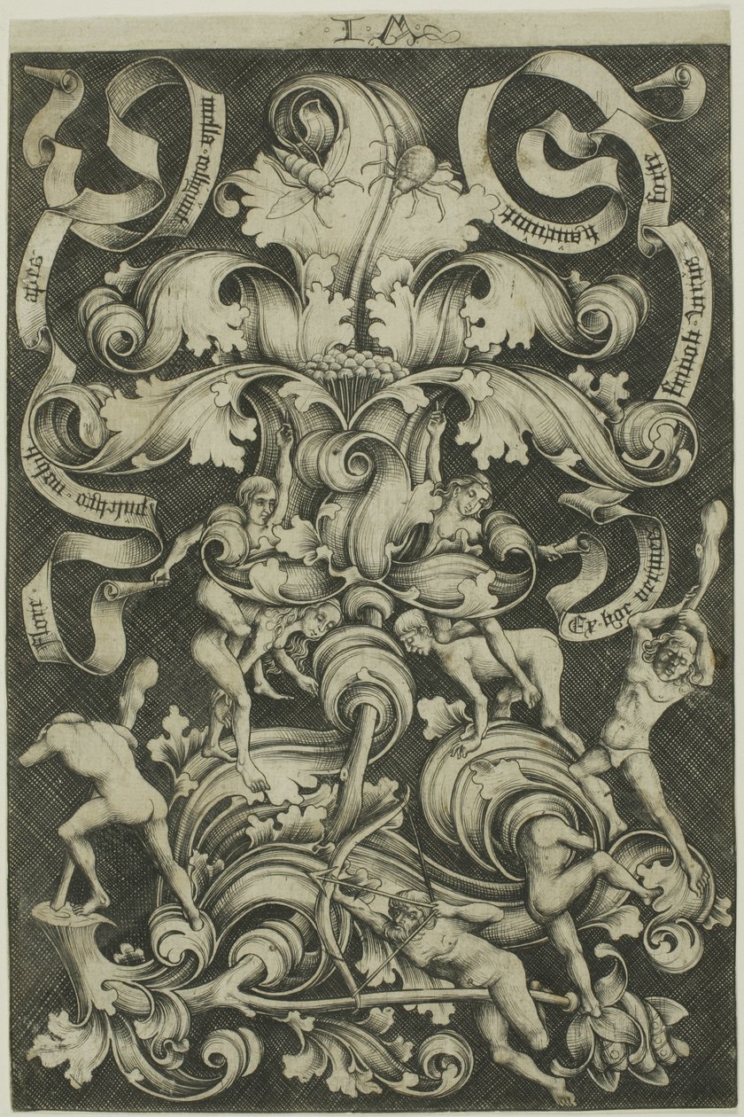 Adorno con flor y ocho silvestres de Israhel van Meckenem the younger