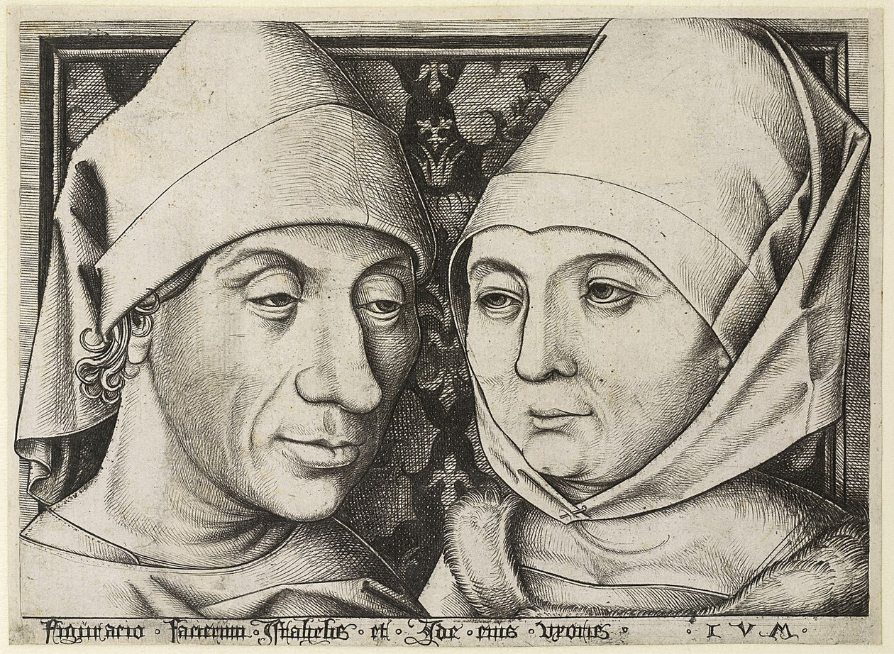 Autorretrato con su esposa Ida, c. 1490 de Israhel van Meckenem the younger