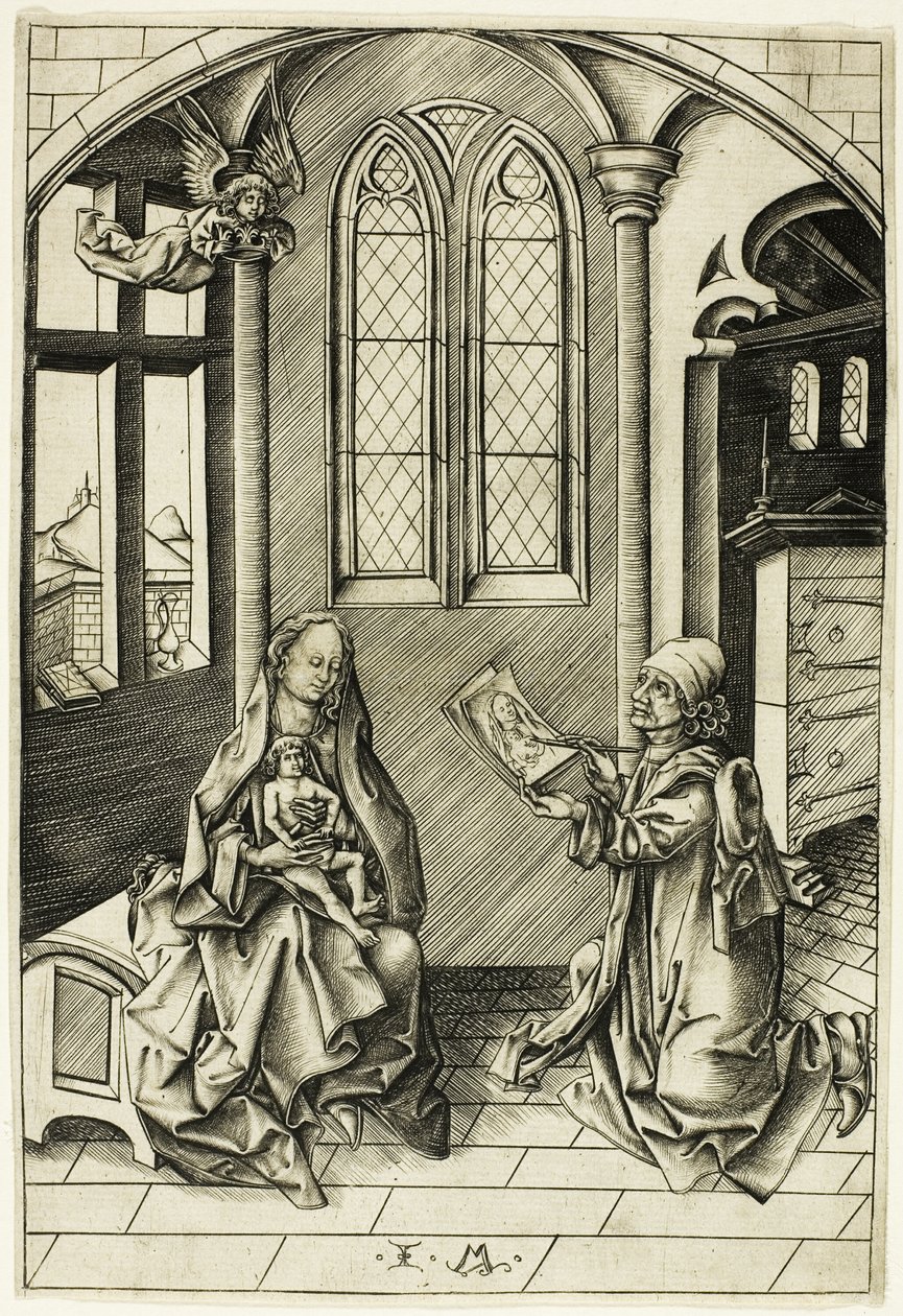 San Lucas retratando a la Virgen de Israhel van Meckenem the younger