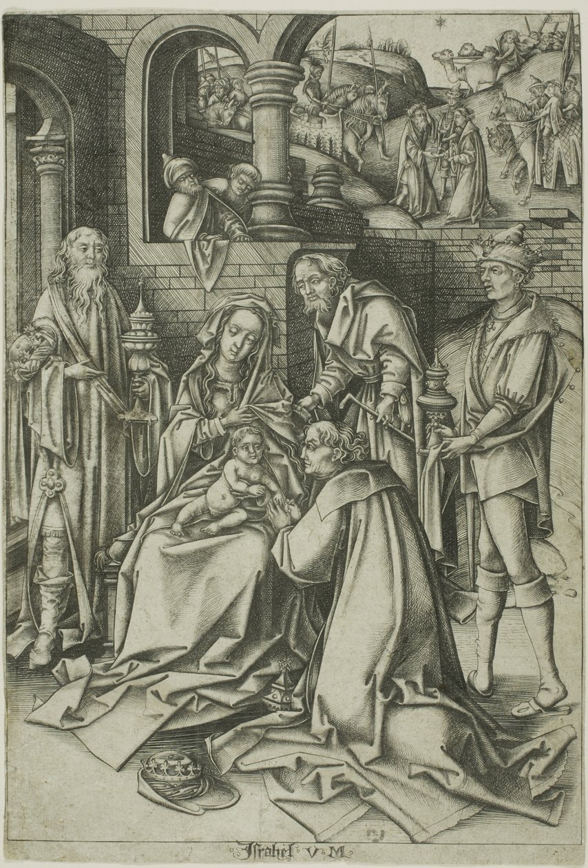 Adoración de los Reyes Magos de Israhel van Meckenem the younger