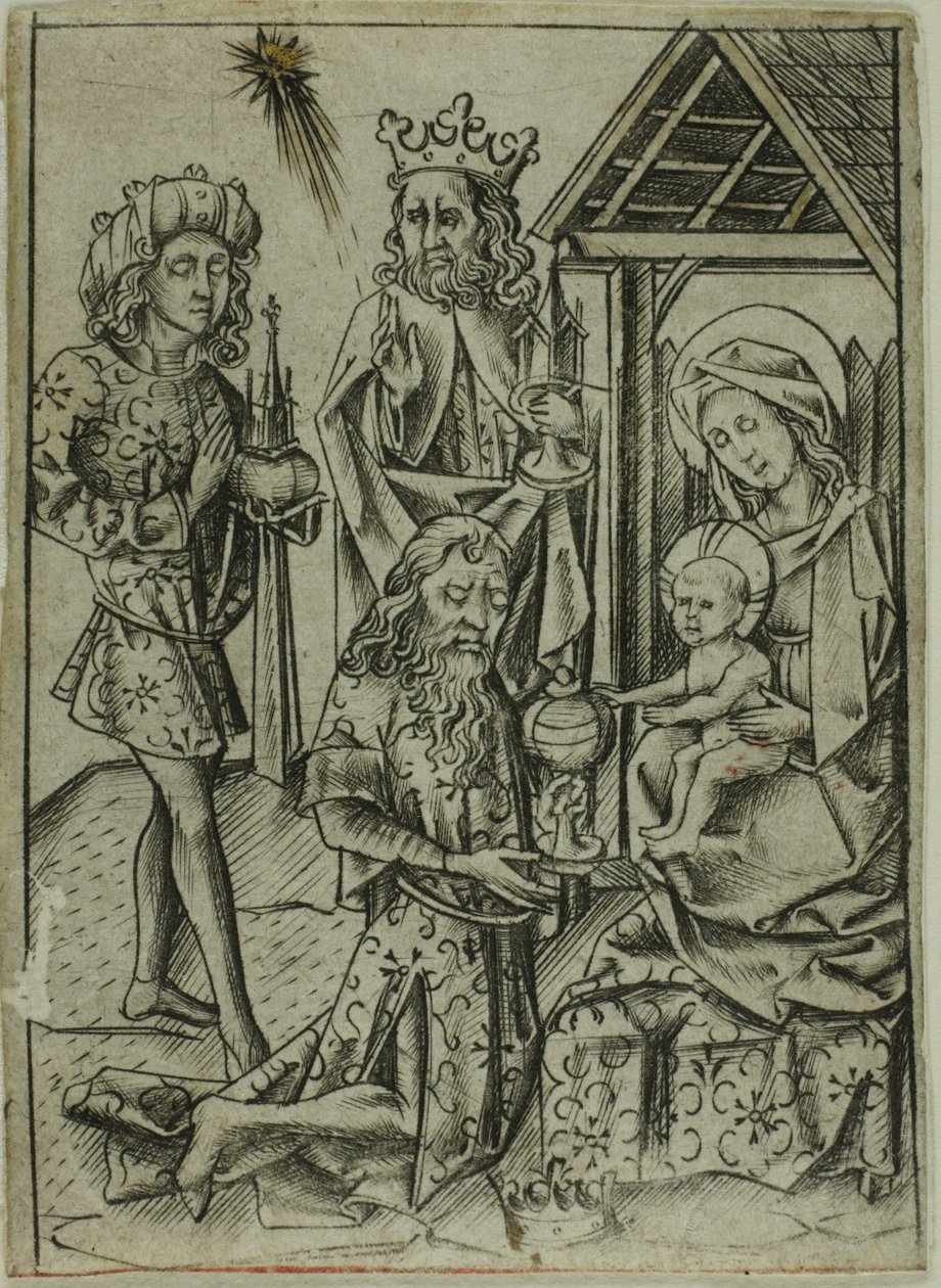 Adoración de los Reyes Magos de Israhel van Meckenem the younger