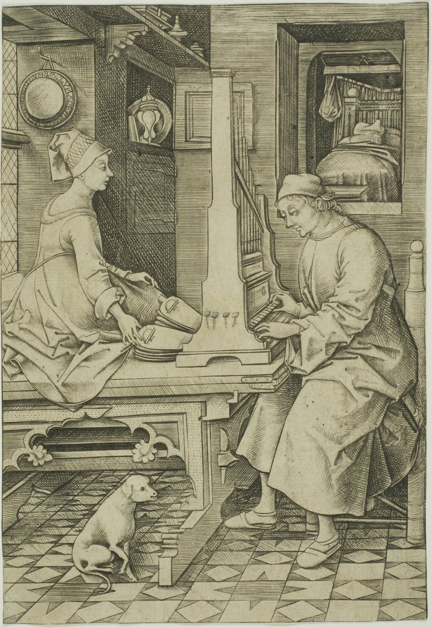 El organista y su mujer de Israhel van Meckenem the younger