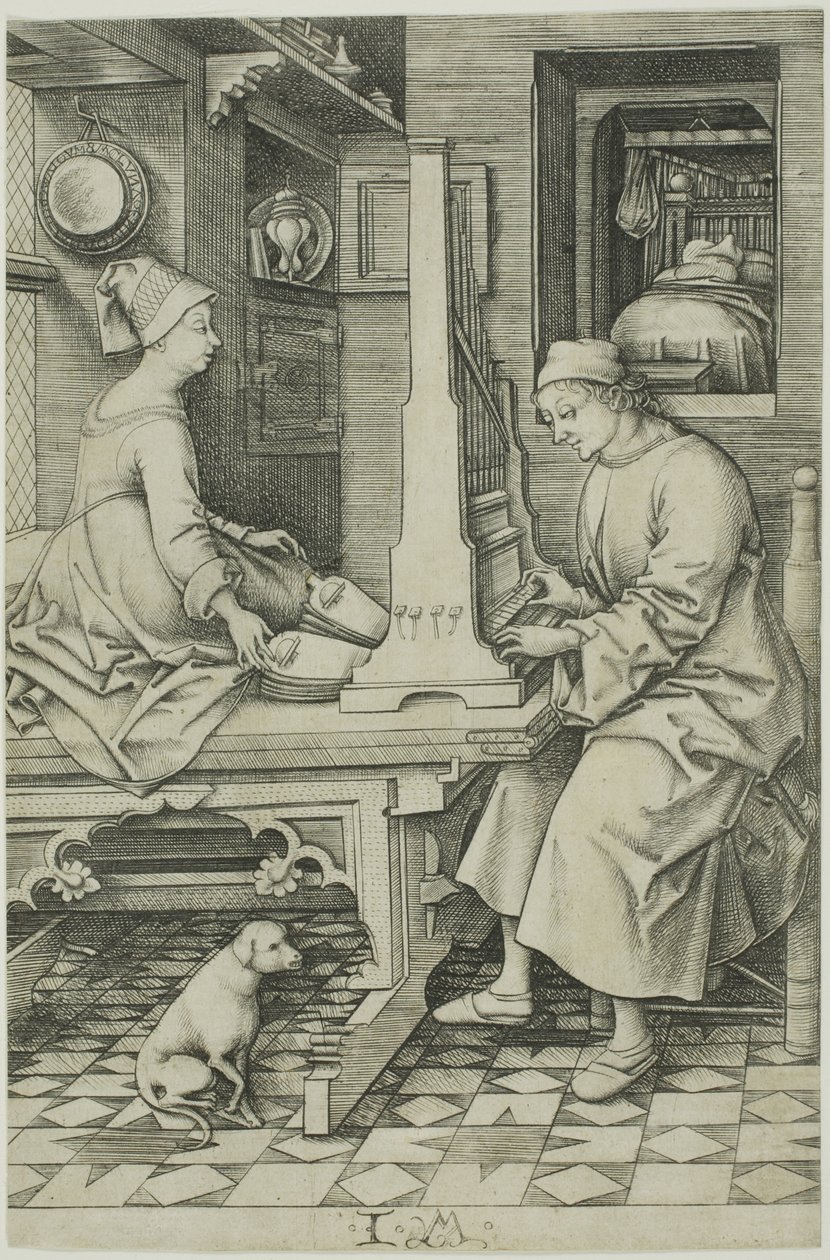 El organista y su mujer de Israhel van Meckenem the younger