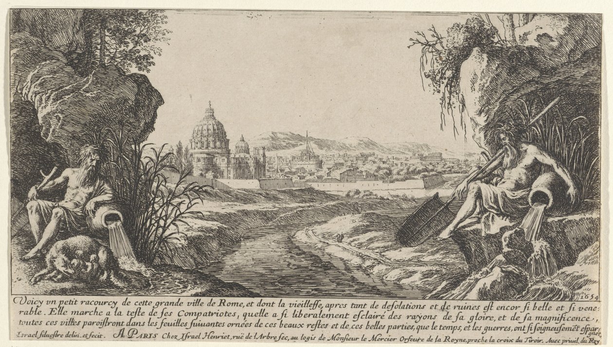 Vista de Roma con dos dioses del río
Vistas de París y Roma (título de la serie) de Israël Silvestre