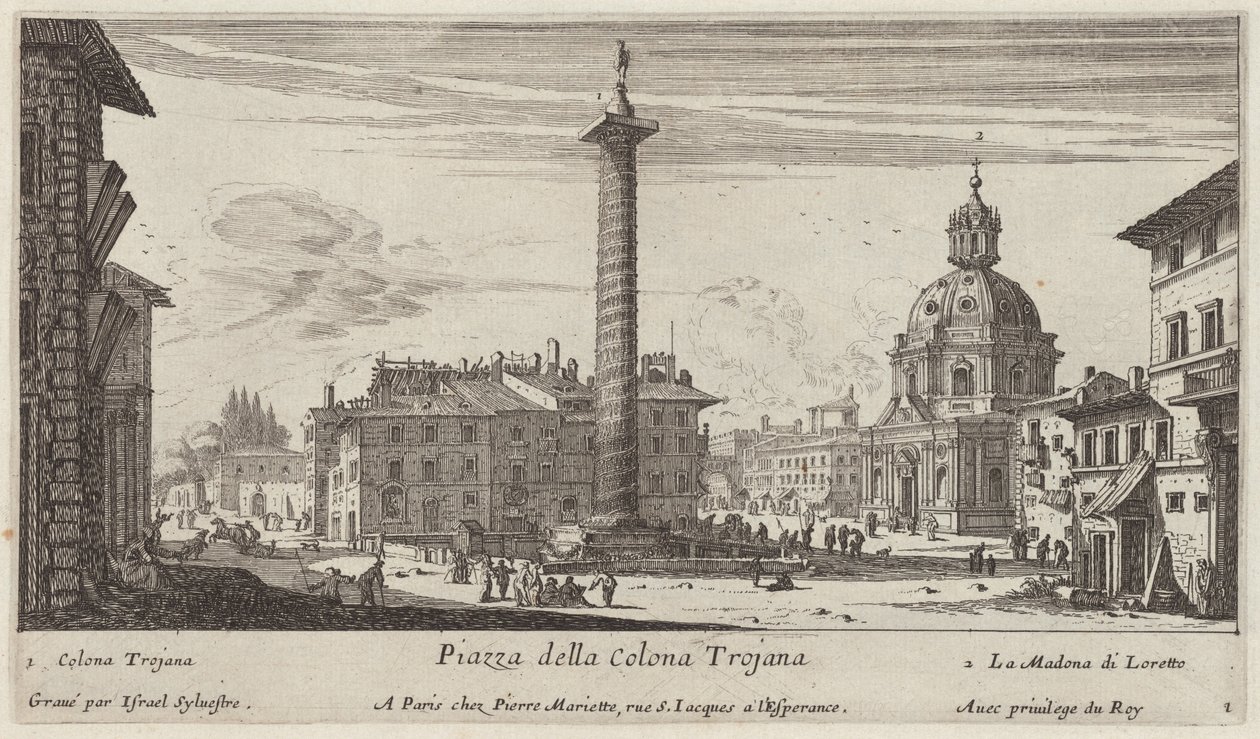 Piazza della Colonna Trajana de Israël Silvestre