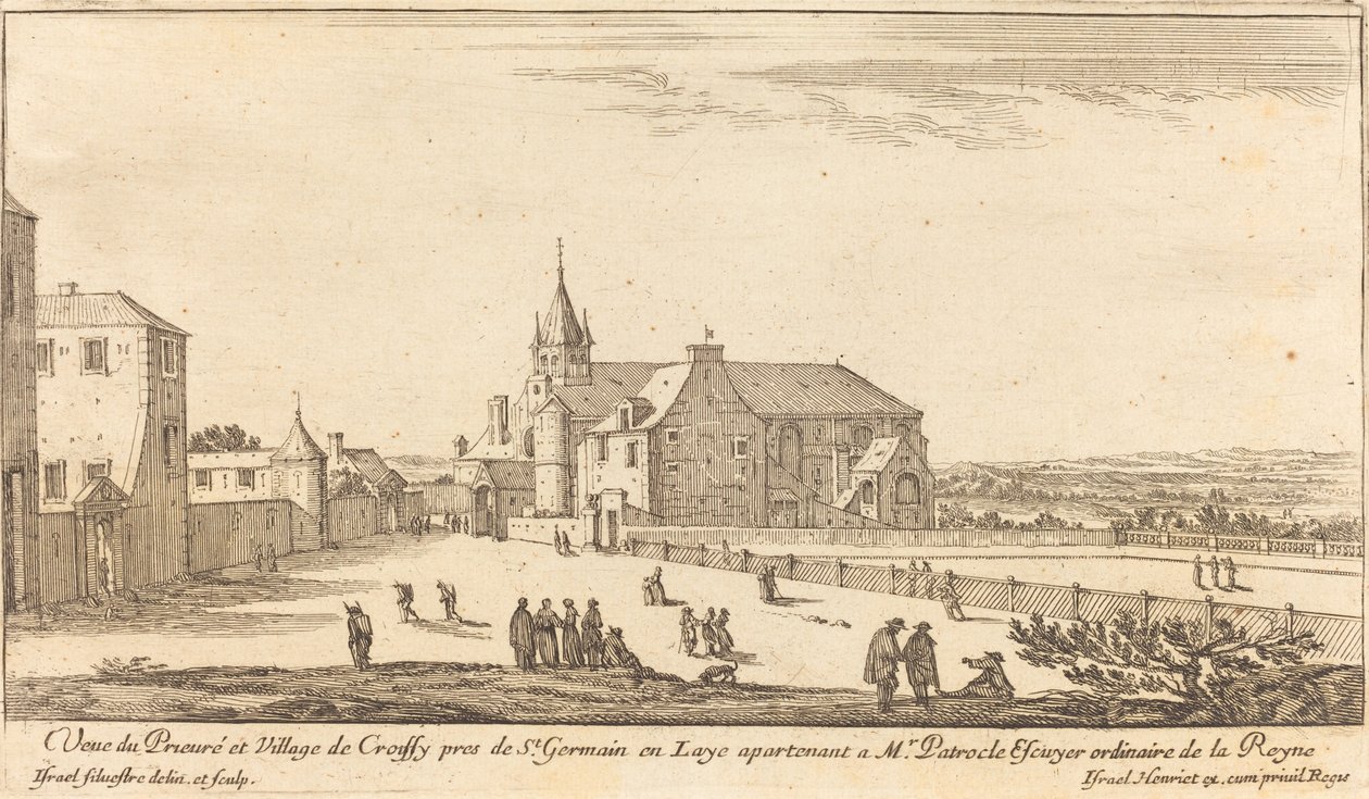 Vista del Priorato y el Pueblo de Croissy de Israël Silvestre