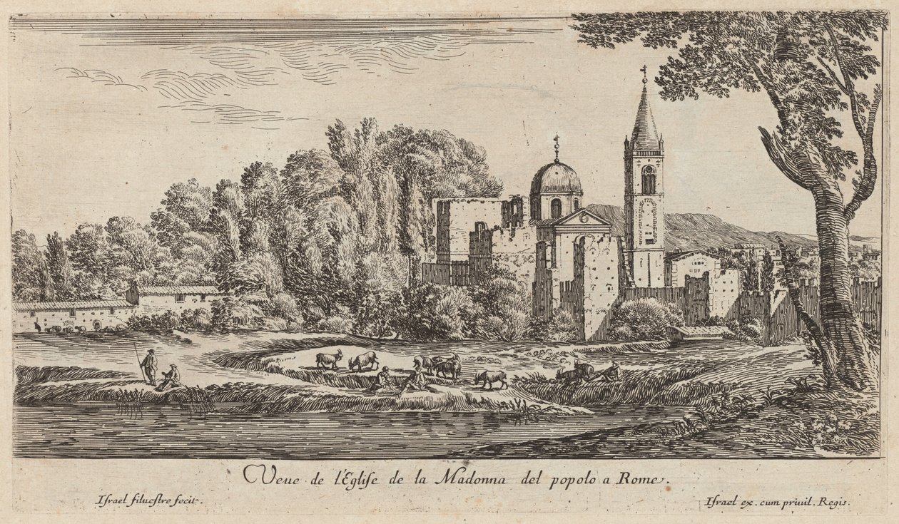 Vista de la Iglesia de la Madonna del Popolo en Roma de Israël Silvestre