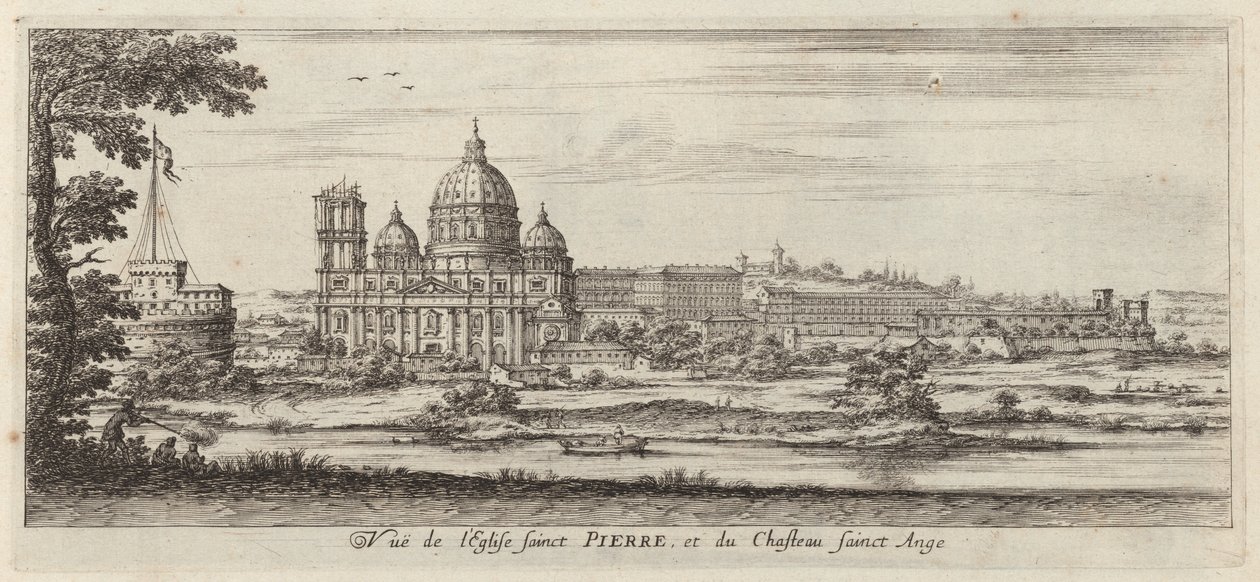 Vista de la Iglesia de San Pedro y del Castillo de San Ángel de Israël Silvestre