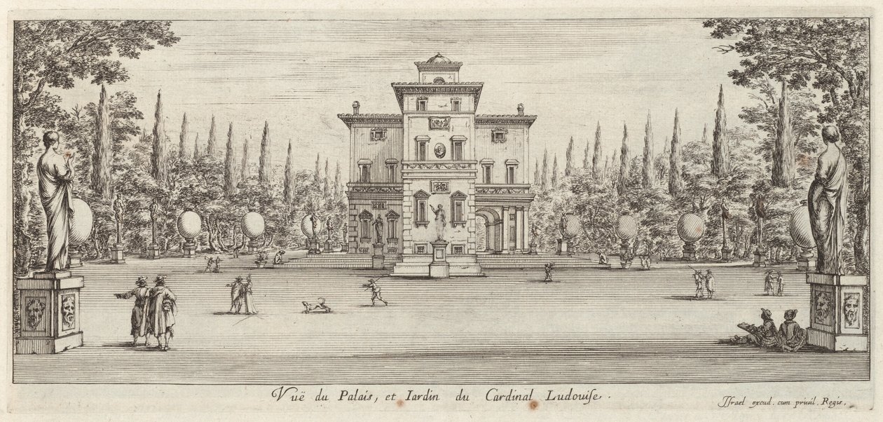 Vista del Palacio y Jardín del Cardenal Ludovise de Israël Silvestre