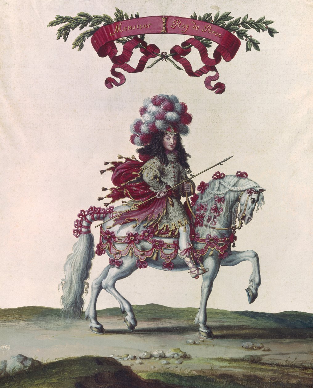 Felipe I (1640-1701) Duque de Orleans como el Rey de Persia, parte del Carrusel dado por Luis XIV (1638-1715) frente a las Tullerías, 5 de junio de 1662 de Israël Silvestre the Younger