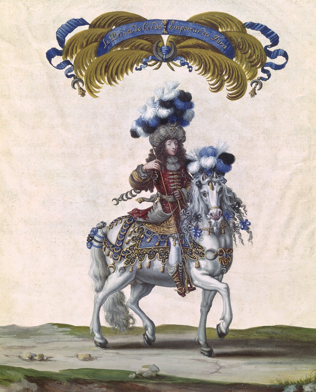 El Príncipe de Condé como el Emperador de Turquía, parte del Carrusel dado por Luis XIV (1638-1715) frente a las Tullerías, 5 de junio de 1662 de Israël Silvestre the Younger